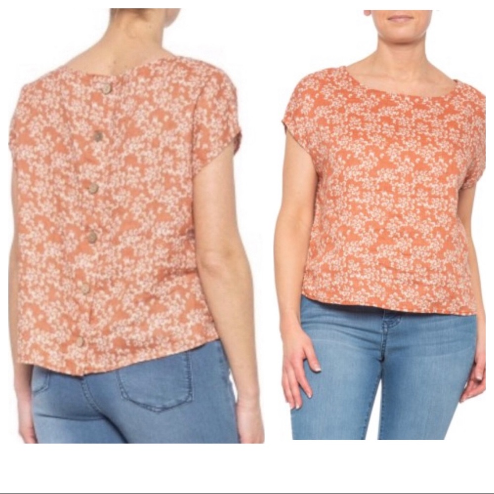 Rachel Zoe Orange Floral Crop Top